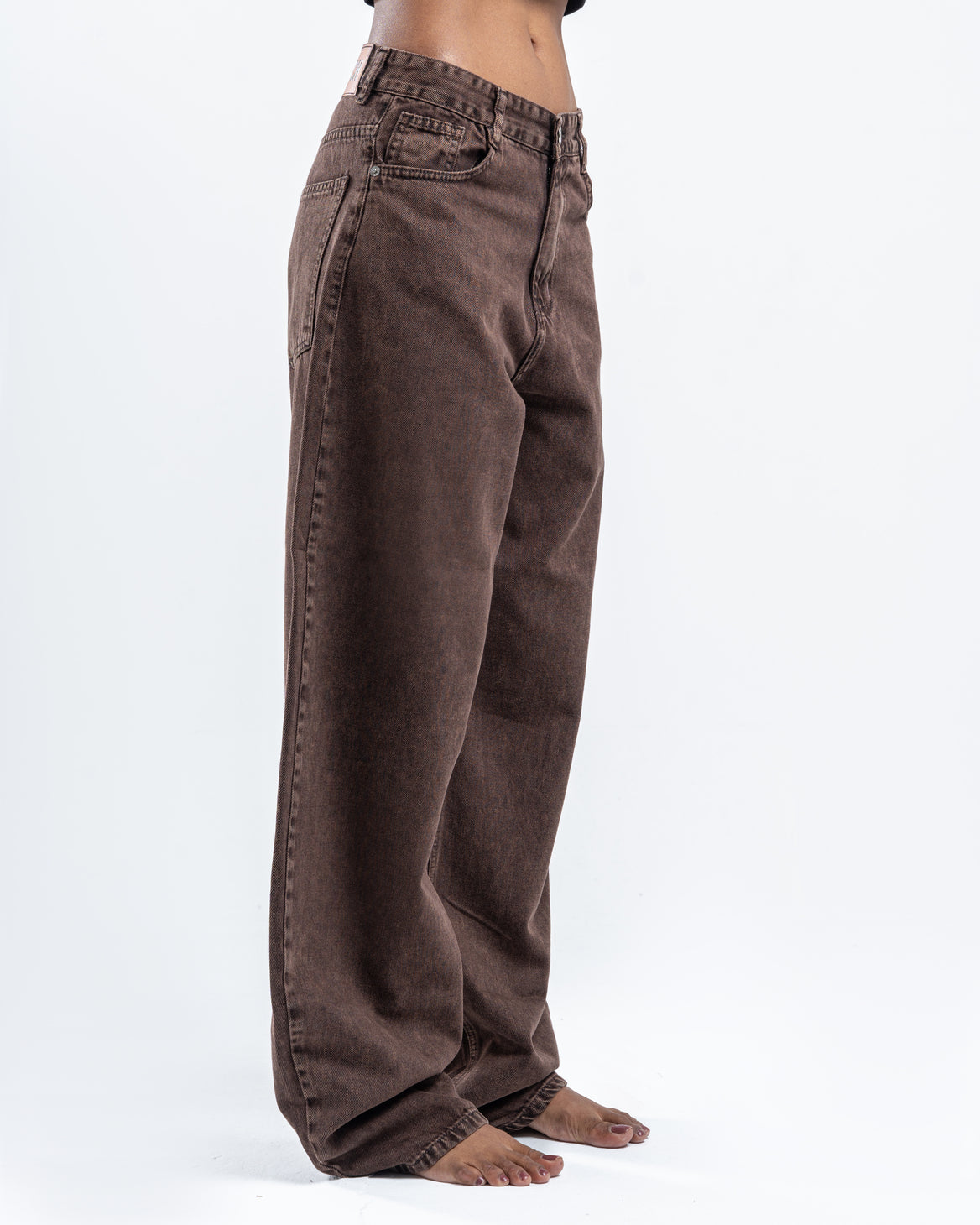 Brown Wash Patterned Pants