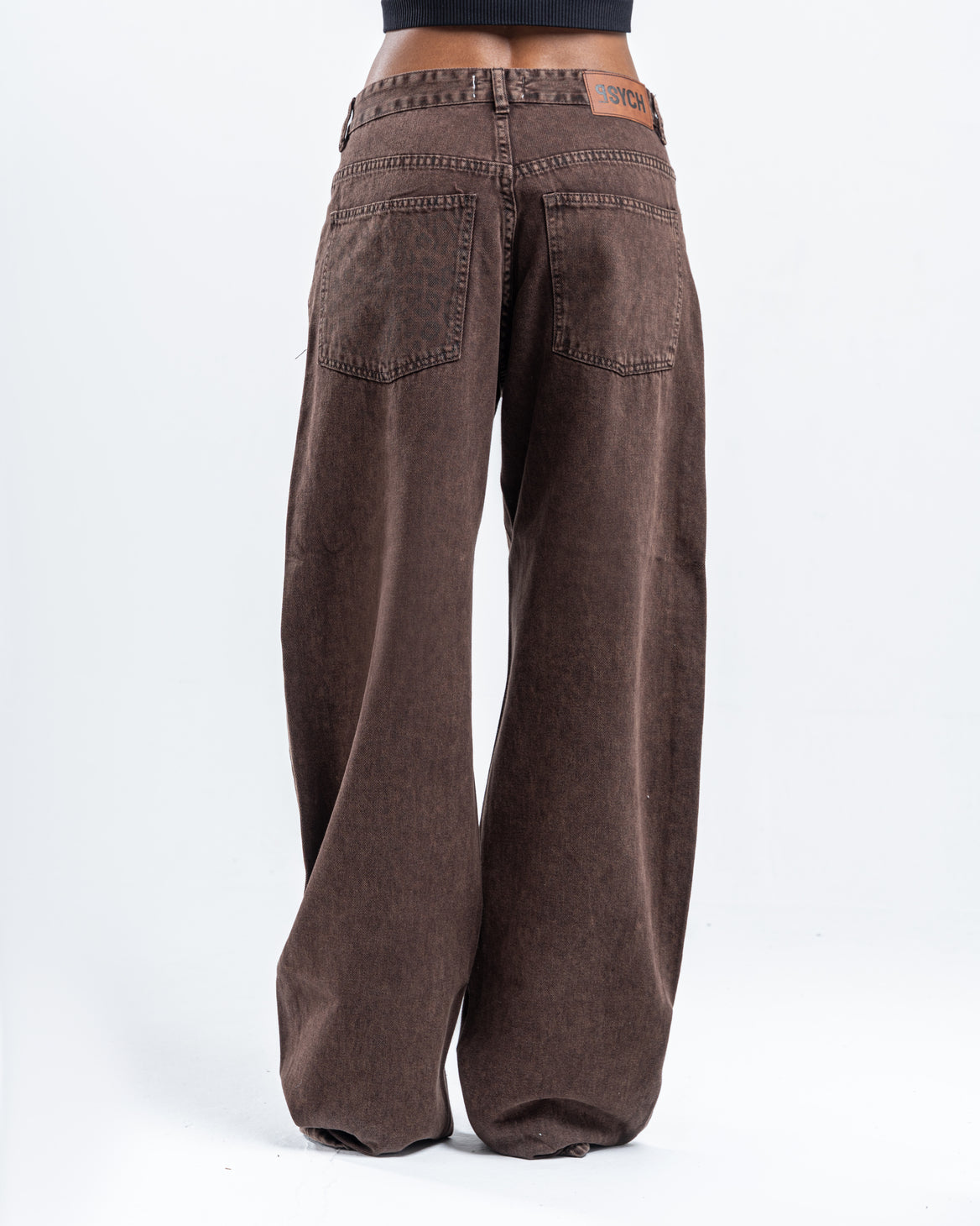 Brown Wash Patterned Pants