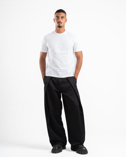Black Wide Leg Pleated Pants