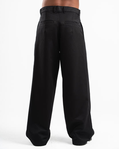 Black Wide Leg Pleated Pants