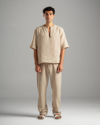 Men Linen Pants in Beige