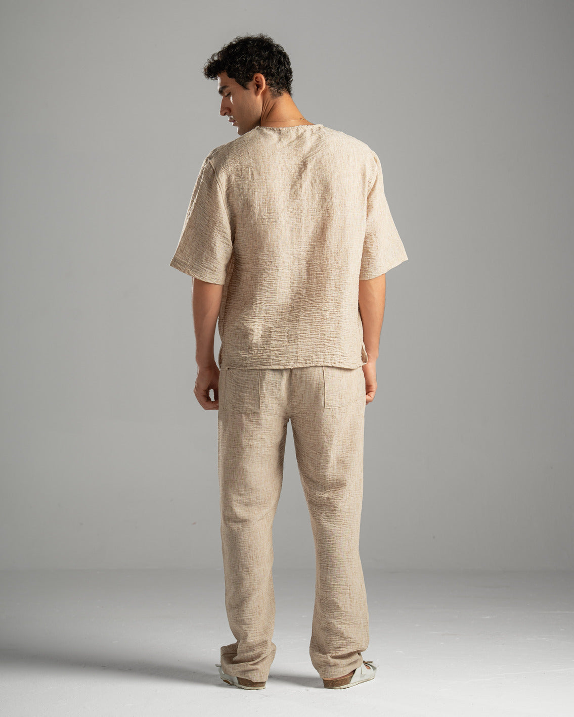 Men Linen Pants in Beige