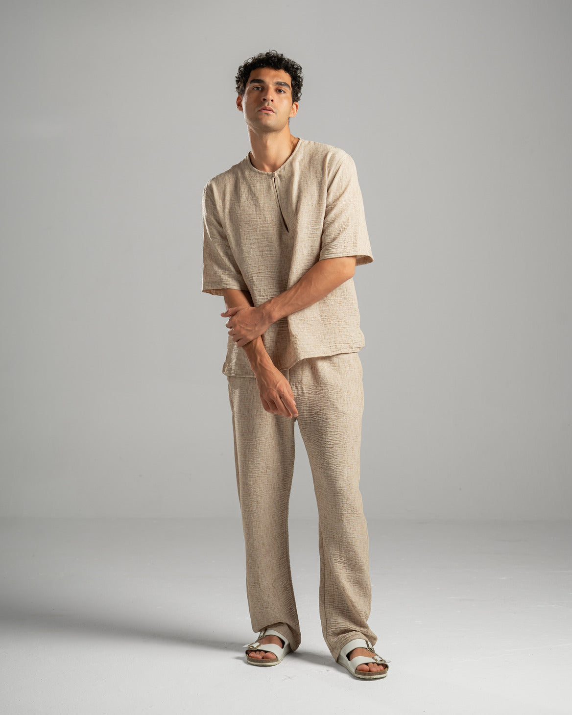 Men Linen Pants in Beige