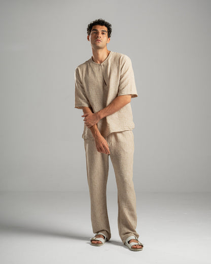 Men Linen Pants in Beige