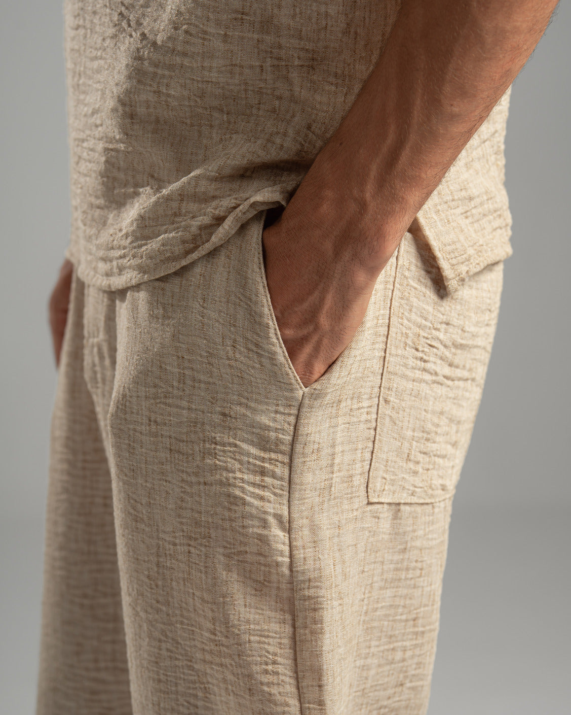 Men Linen Pants in Beige