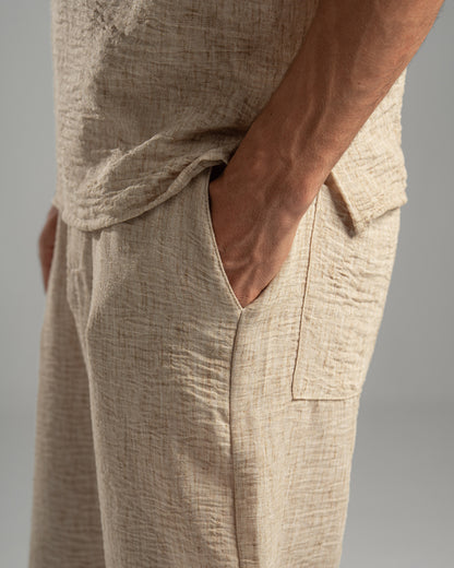 Men Linen Pants in Beige