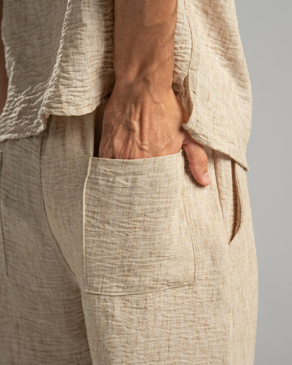 Men Linen Pants in Beige