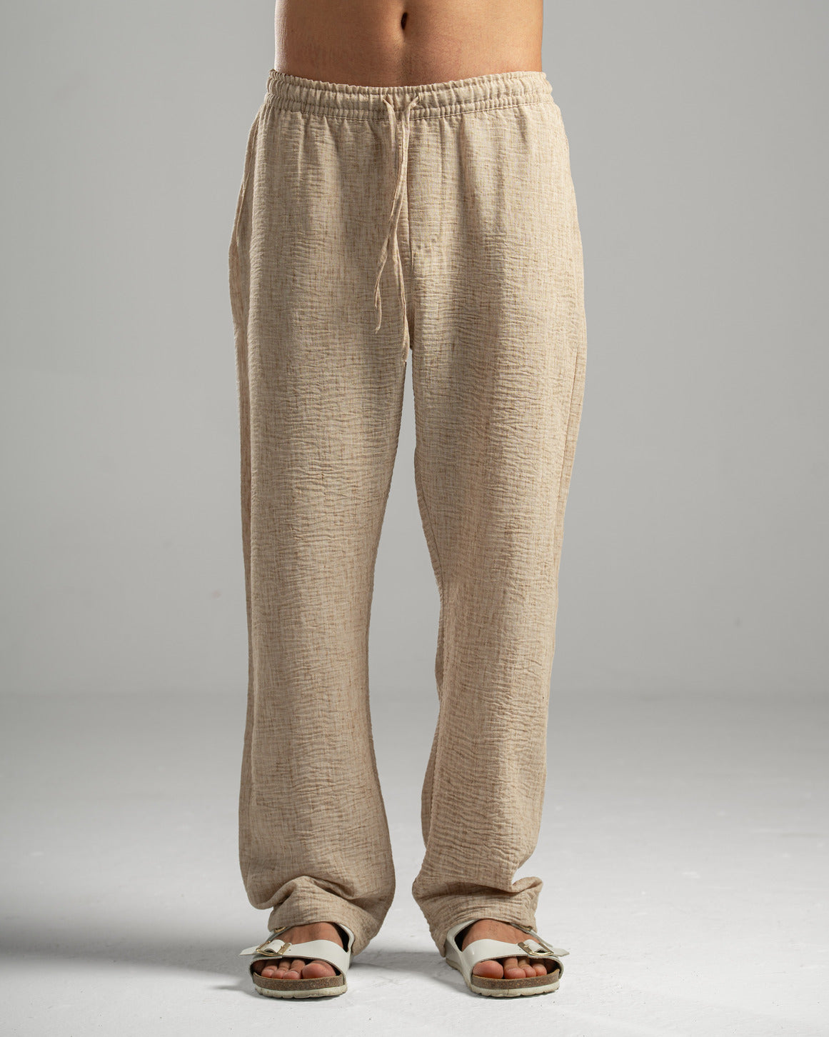 Men Linen Pants in Beige