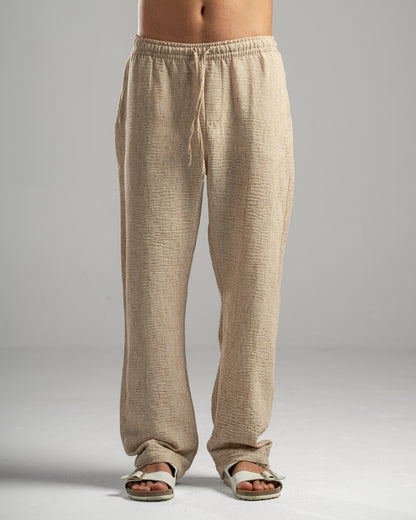 Men Linen Pants in Beige