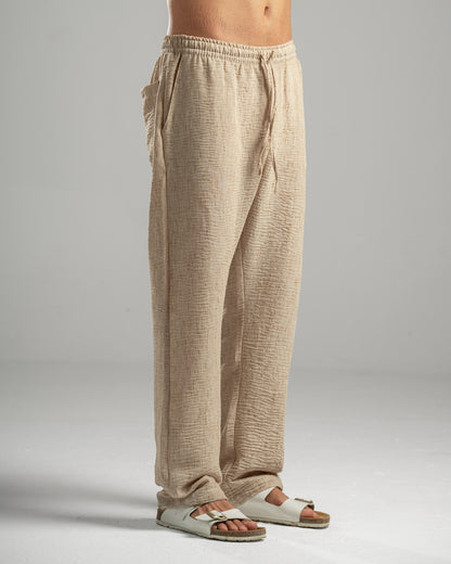 Men Linen Pants in Beige