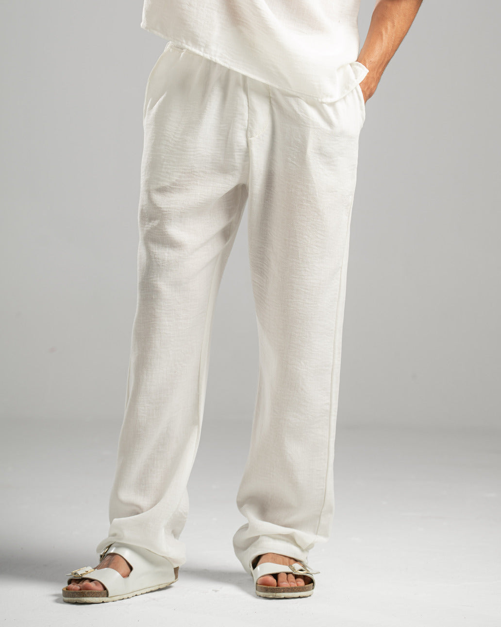 Men Linen Pants in White