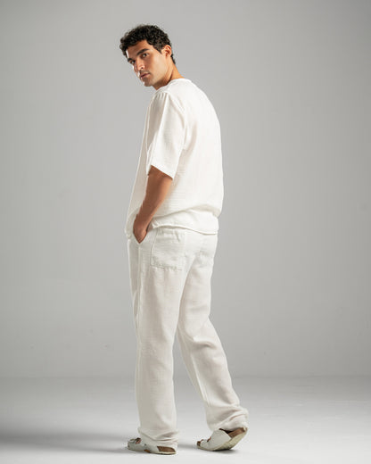 White V Linen Shirt