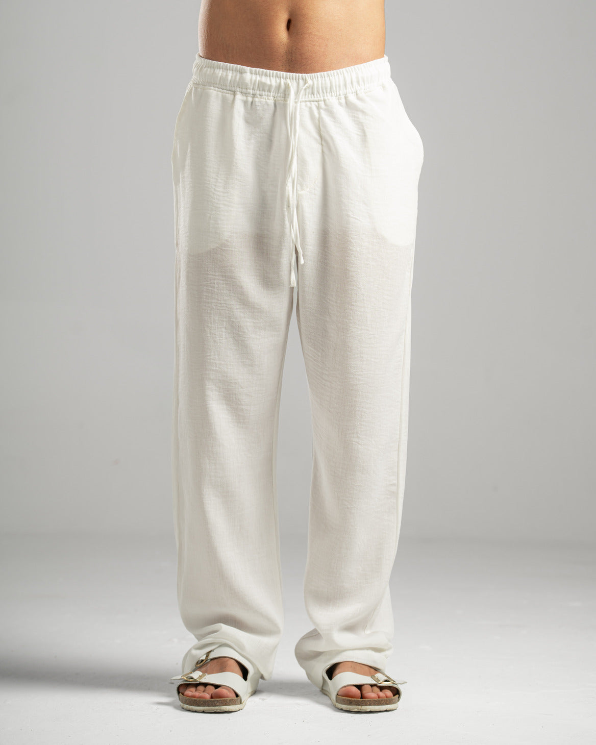Men Linen Pants in White