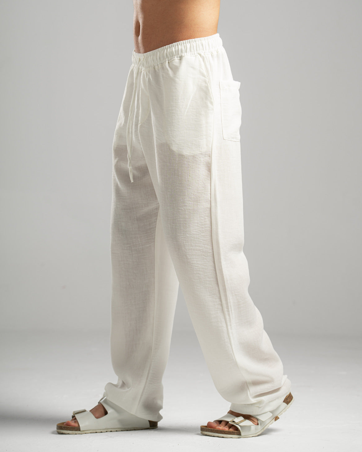 Men Linen Pants in White