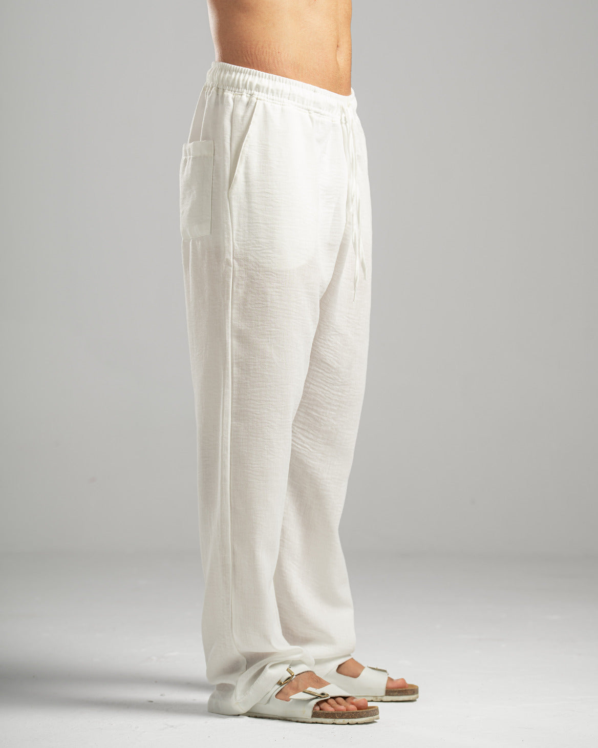 Men Linen Pants in White