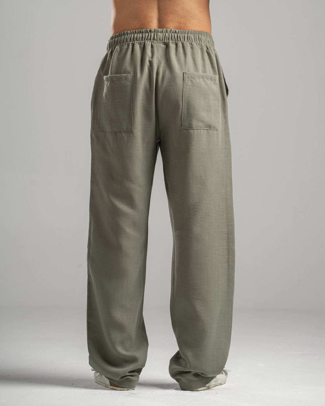 Men Linen Pants in Olive