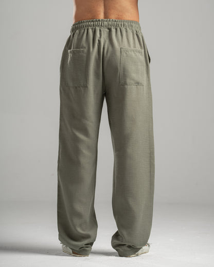 Men Linen Pants in Olive