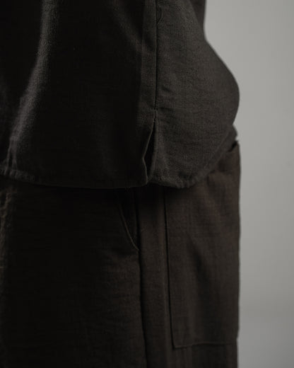 Black V Linen Shirt