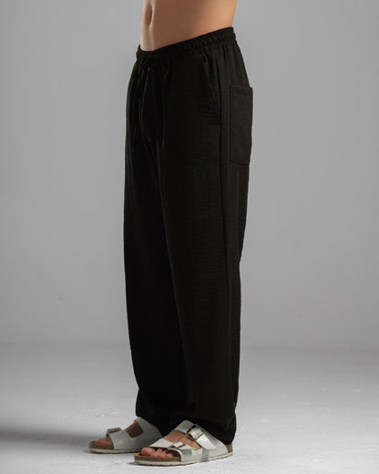 Men Linen Pants in Black
