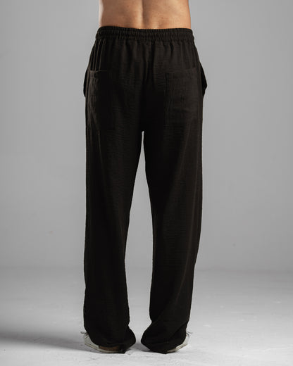 Men Linen Pants in Black