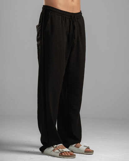Men Linen Pants in Black