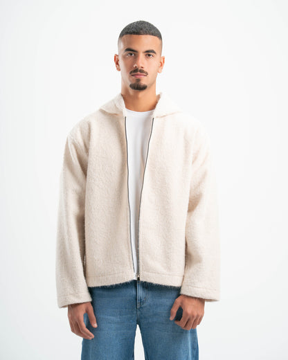 WHITE MOHAIR JACKET