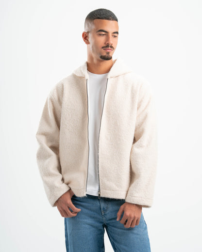 WHITE MOHAIR JACKET