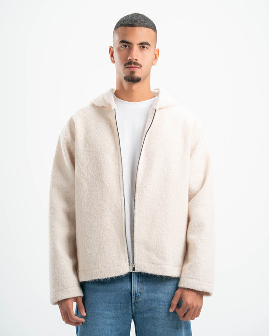 WHITE MOHAIR JACKET