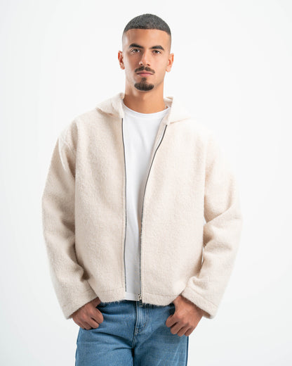 WHITE MOHAIR JACKET