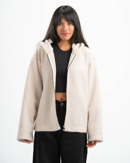 WHITE MOHAIR JACKET