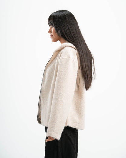 WHITE MOHAIR JACKET