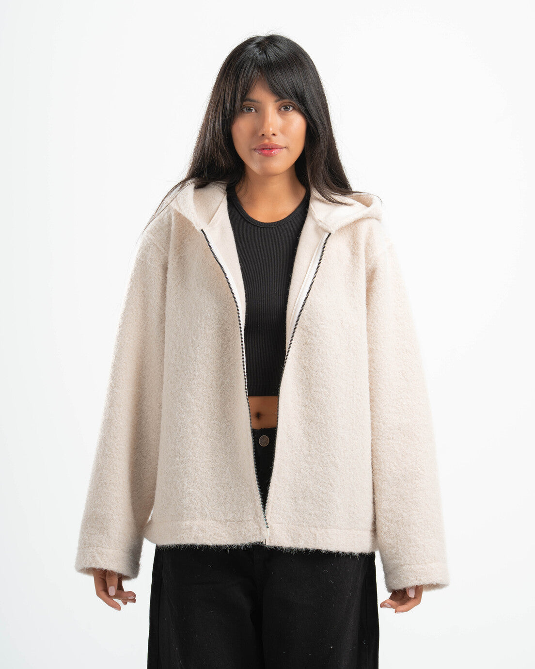 WHITE MOHAIR JACKET