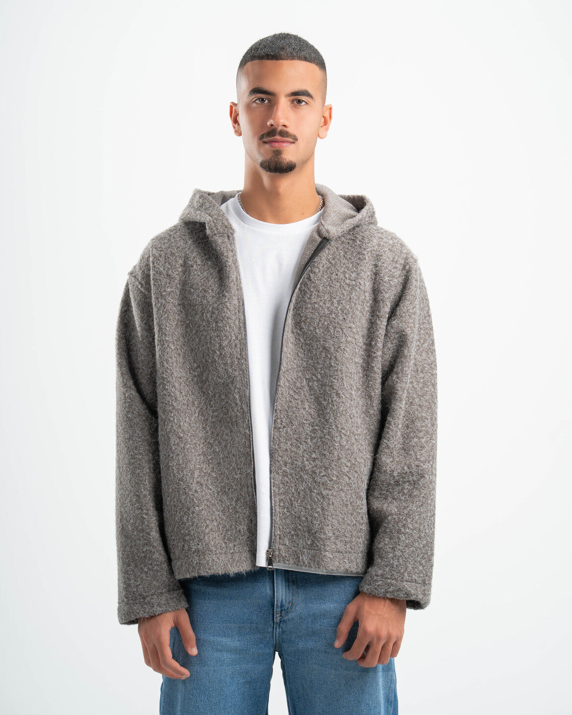 GREY MOHAIR JACKET