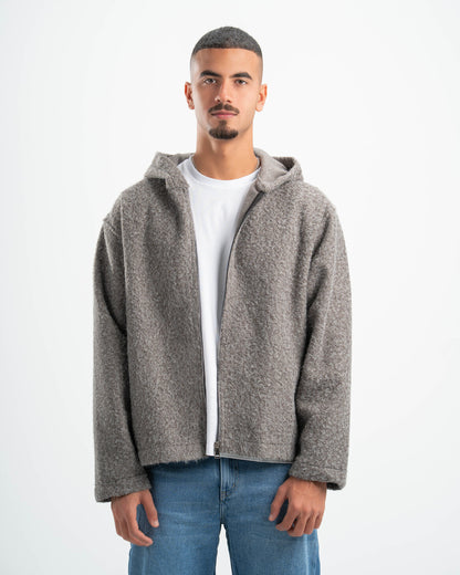 GREY MOHAIR JACKET