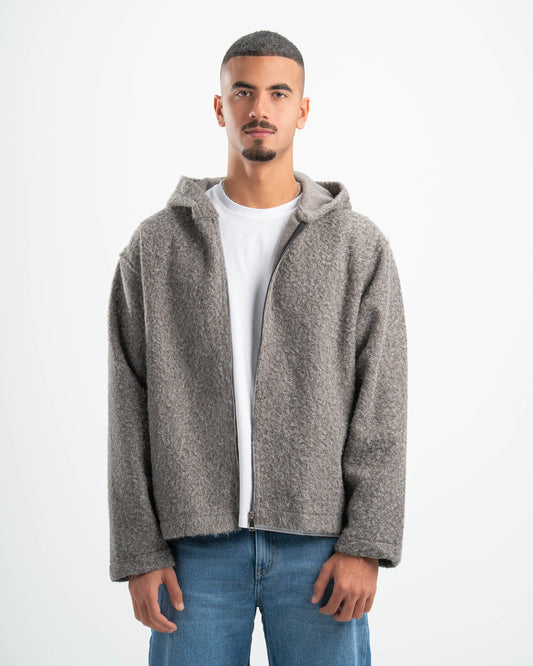 GREY MOHAIR JACKET