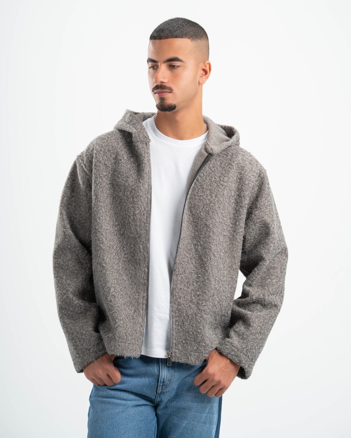 GREY MOHAIR JACKET