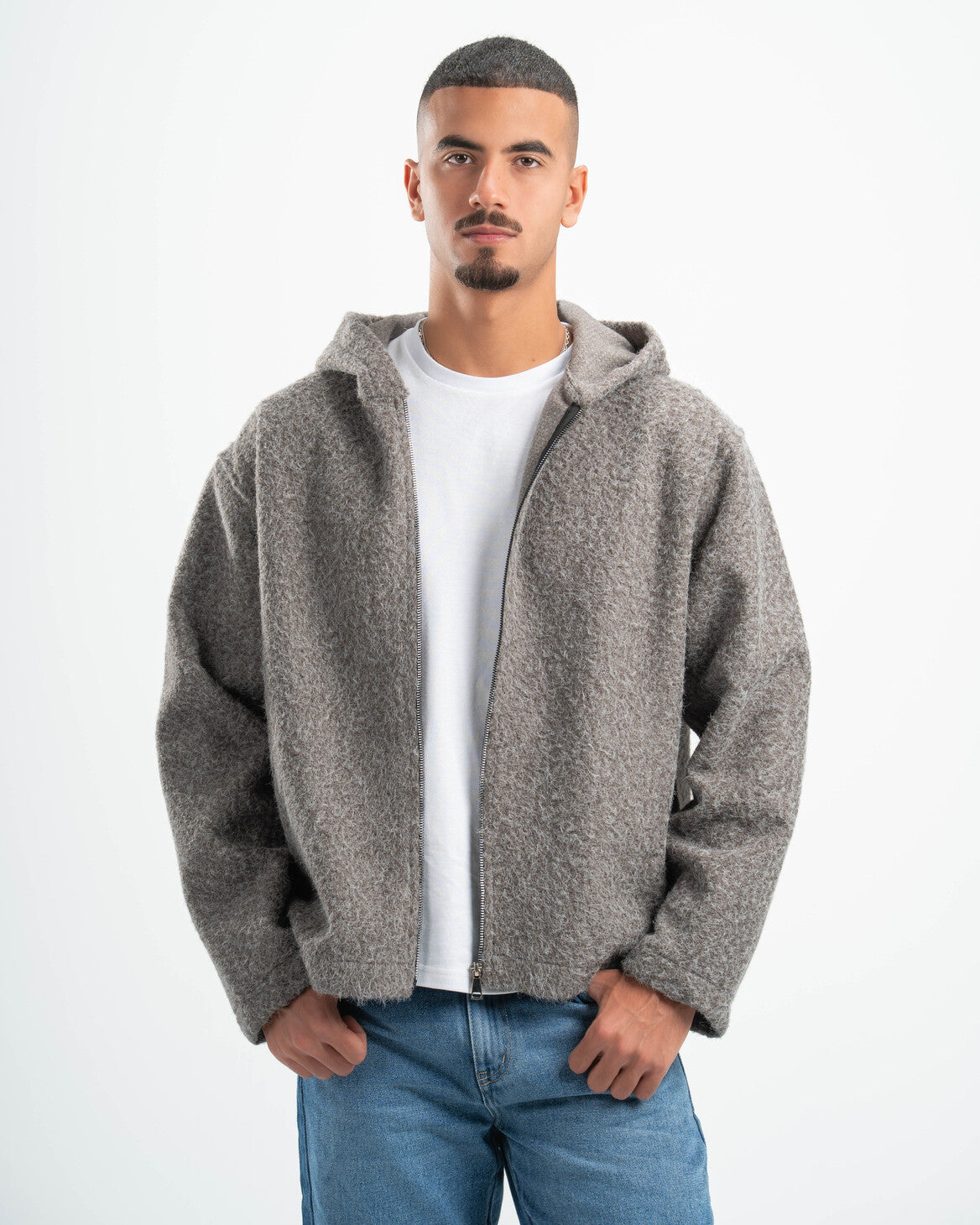 GREY MOHAIR JACKET