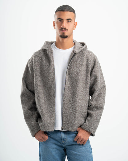 GREY MOHAIR JACKET