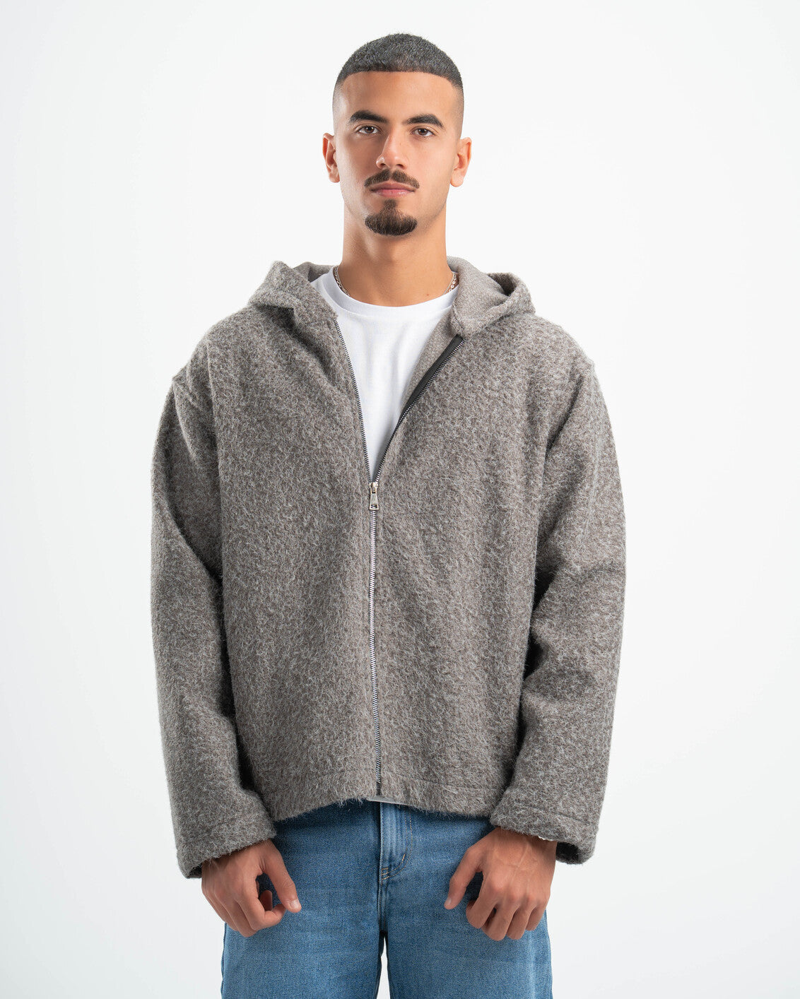 GREY MOHAIR JACKET