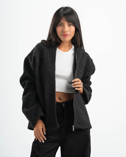 BLACK MOHAIR JACKET