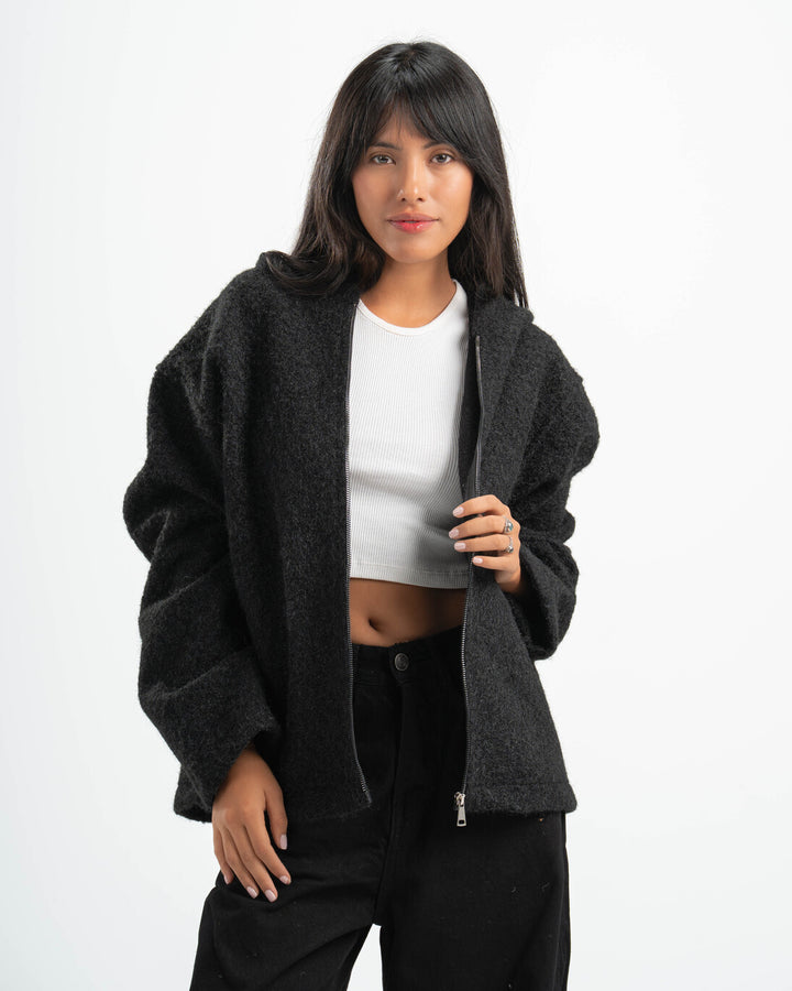 BLACK MOHAIR JACKET