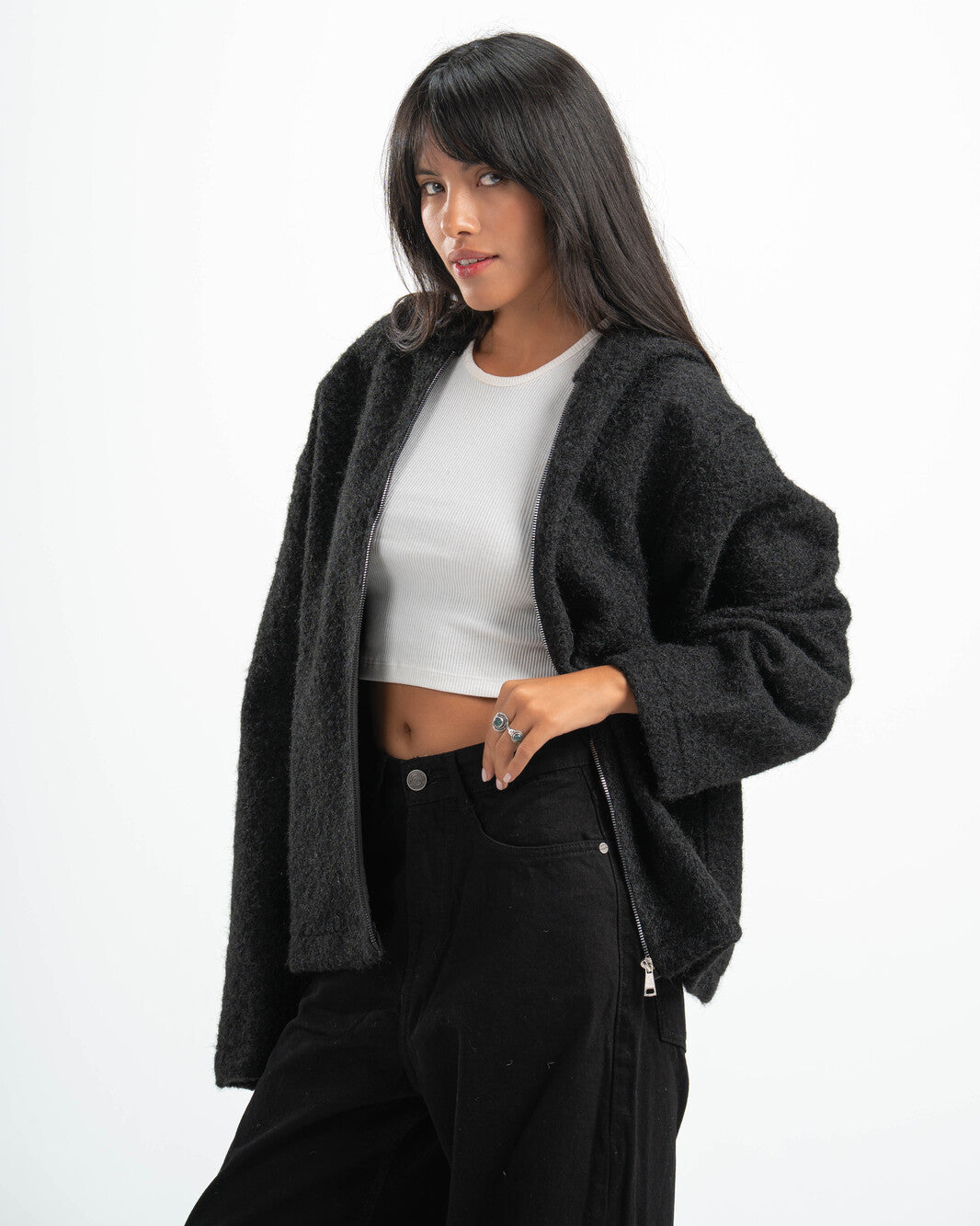 BLACK MOHAIR JACKET