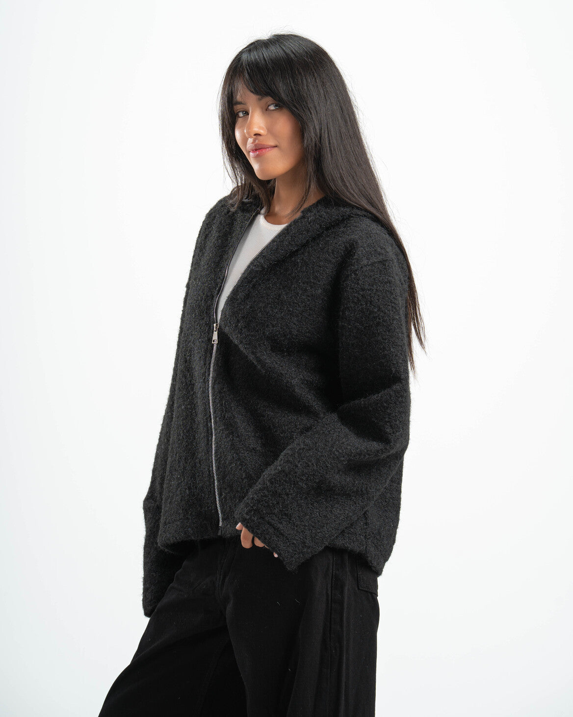 BLACK MOHAIR JACKET