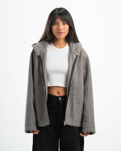 GREY MOHAIR JACKET