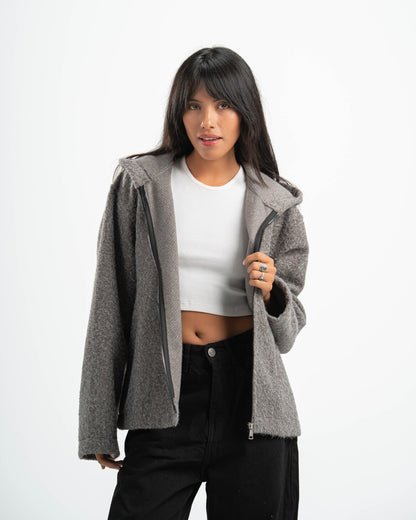 GREY MOHAIR JACKET