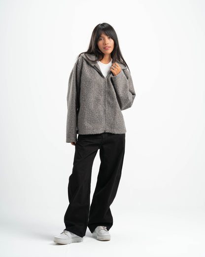 GREY MOHAIR JACKET