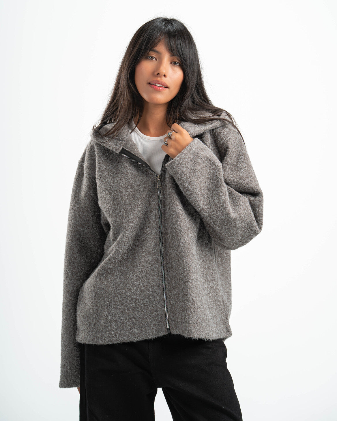 GREY MOHAIR JACKET