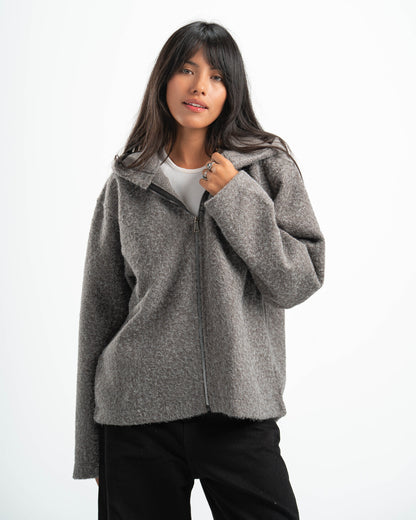GREY MOHAIR JACKET