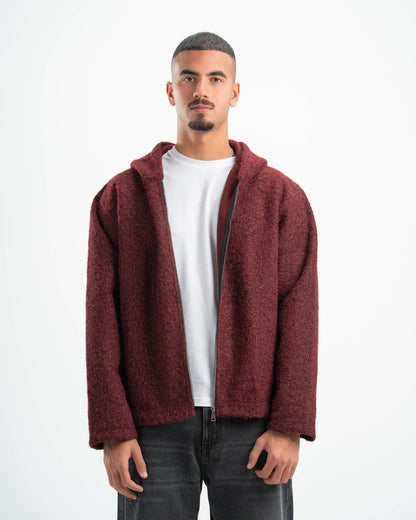 BURGUNDY MOHAIR JACKET