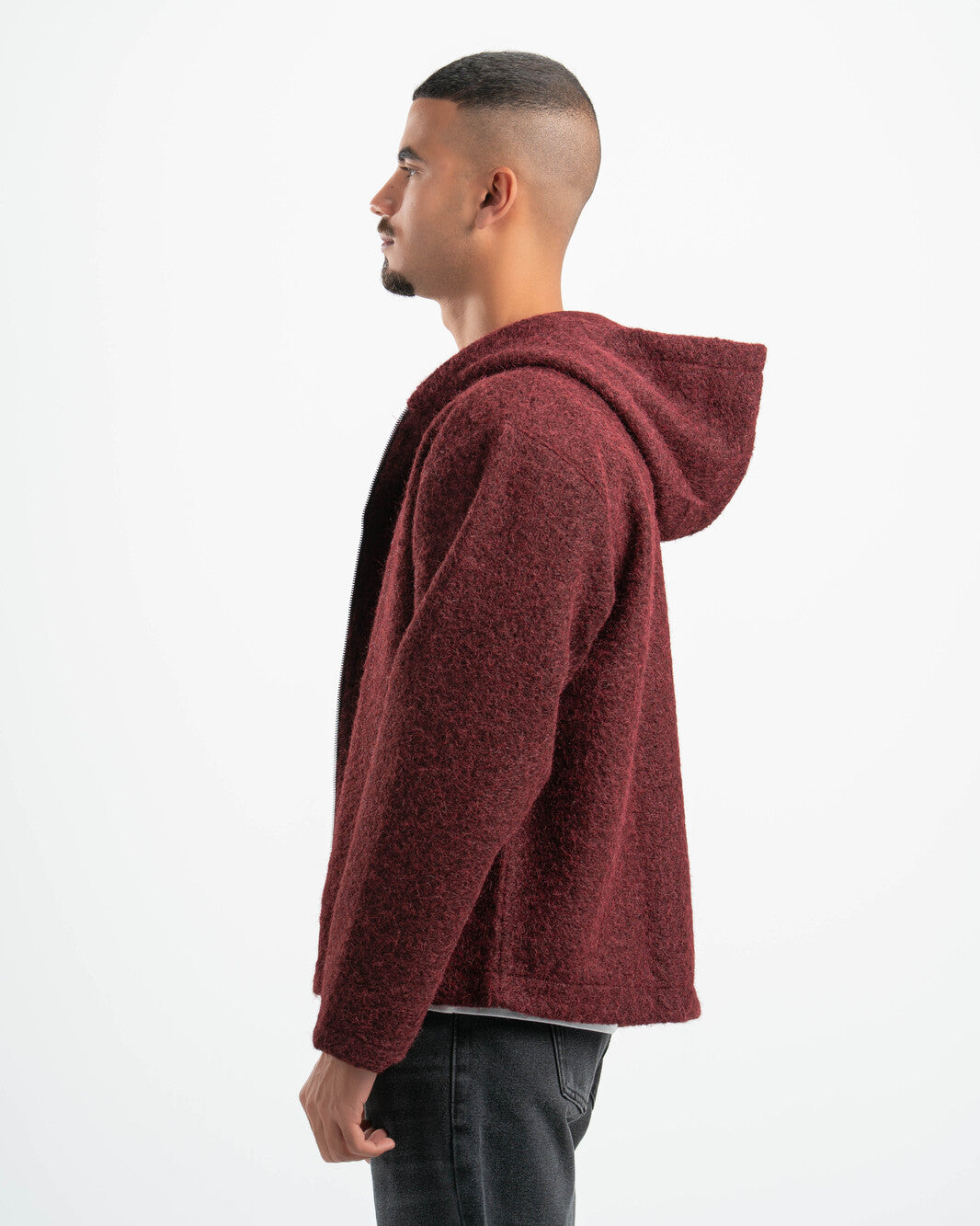 BURGUNDY MOHAIR JACKET